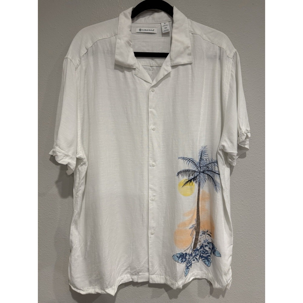 CUBAVERA Men's Short Sleeve Lightweight‎ Button-Up Regular Fit XL Island Resort